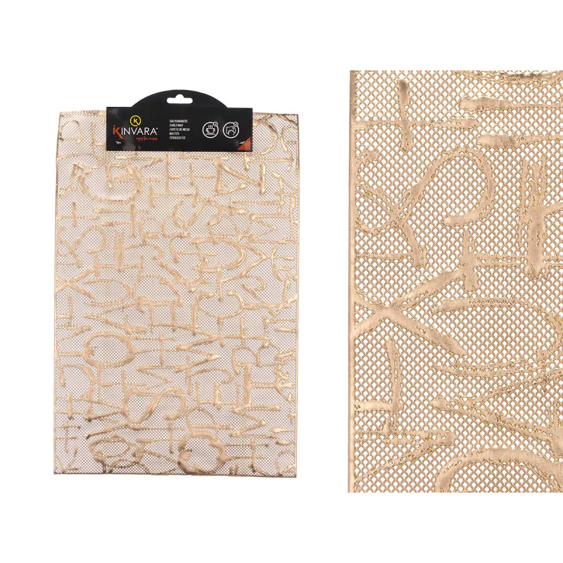RECTANGULAR TABLE MAT GOLDEN LETTERS
