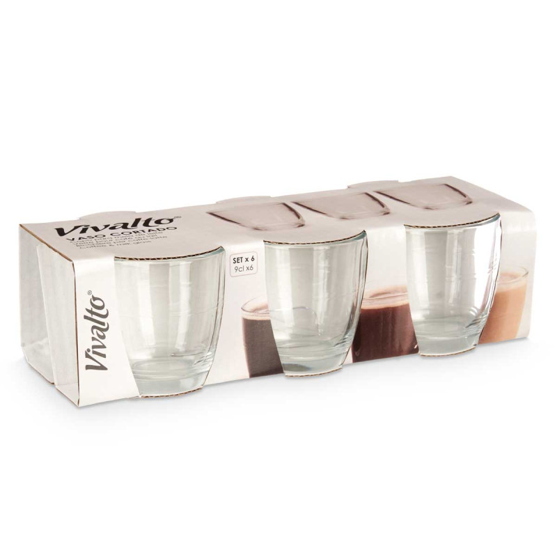 SET 6 VASOS CORTADO 90ML