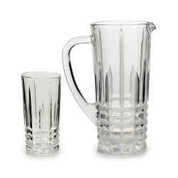 CONJ JARRO 1L E 6 COPOS AGUA 250ML LINHAS