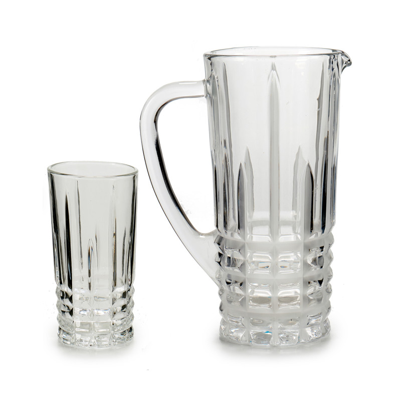 CONJ JARRO 1L E 6 COPOS AGUA 250ML LINHAS
