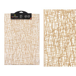 RECTANGULAR TABLE MAT GOLD STRIPED