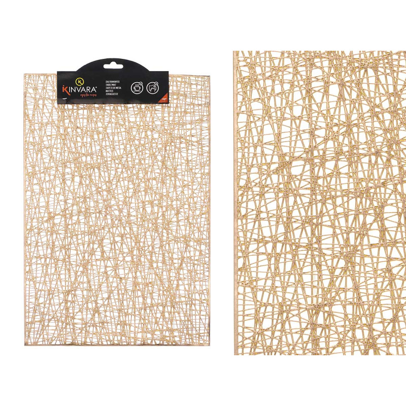 RECTANGULAR TABLE MAT GOLD STRIPED