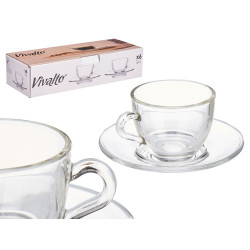 TAZA VIDRIO CAFE 85ML CON PLATO