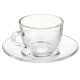 TAZA VIDRIO CAFE 85ML CON PLATO