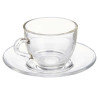 TAZA VIDRIO CAFE 85ML CON PLATO