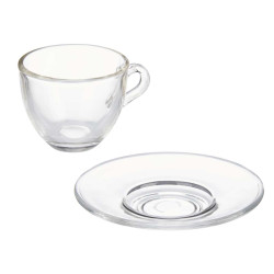 TASSE À CAFÉ ET SOUCOUPE EN VERRE 85ML