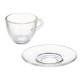 TAZA VIDRIO CAFE 85ML CON PLATO