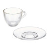 TAZA VIDRIO CAFE 85ML CON PLATO