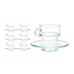 TAZA VIDRIO CAFE 90ML CON PLATO