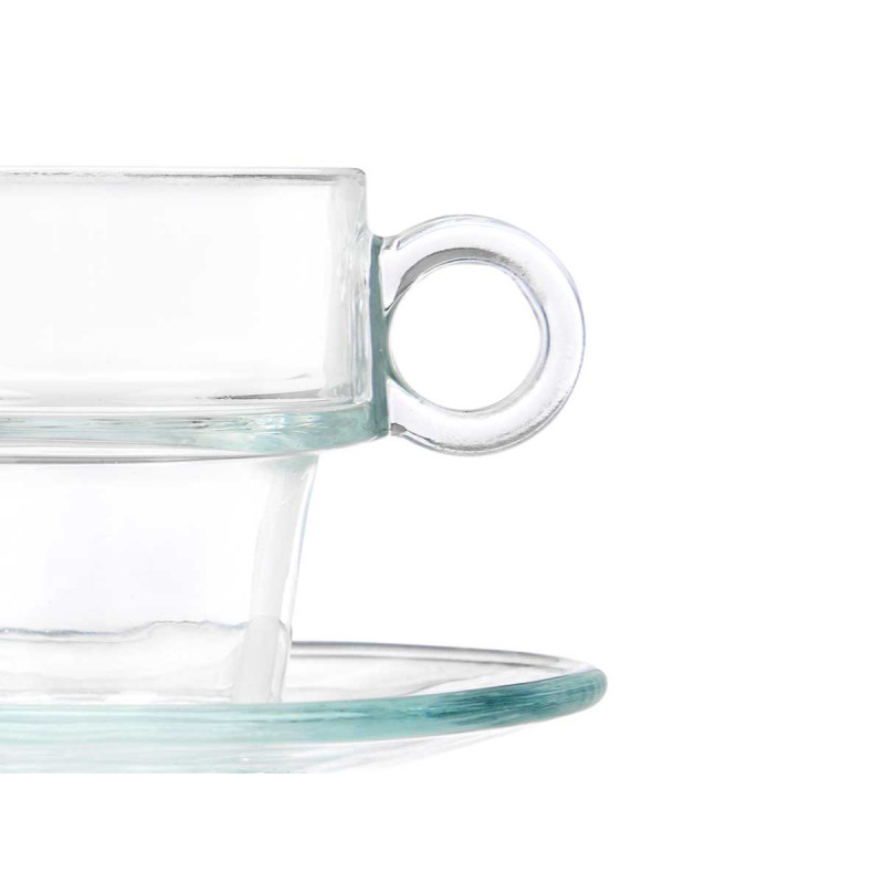 TAZA VIDRIO CAFE 90ML CON PLATO