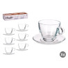 CANECA CAFE VIDRO 170ML COM PRATO