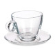 TAZA VIDRIO CAFE 170ML CON PLATO