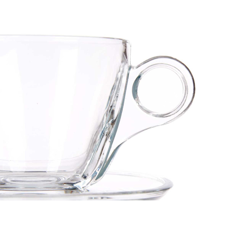 TAZA VIDRIO CAFE 170ML CON PLATO