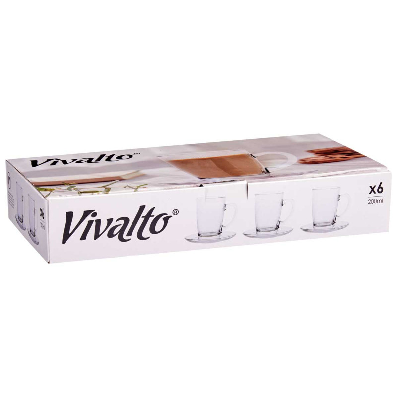 TAZA VIDRIO CAFE CON LECHE 200ML CON PLATO
