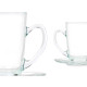 TAZA VIDRIO CAFE CON LECHE 200ML CON PLATO
