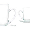 TAZA VIDRIO CAFE CON LECHE 200ML CON PLATO