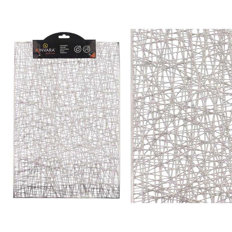 RECTANGULAR TABLE MAT SILVER STRIPED
