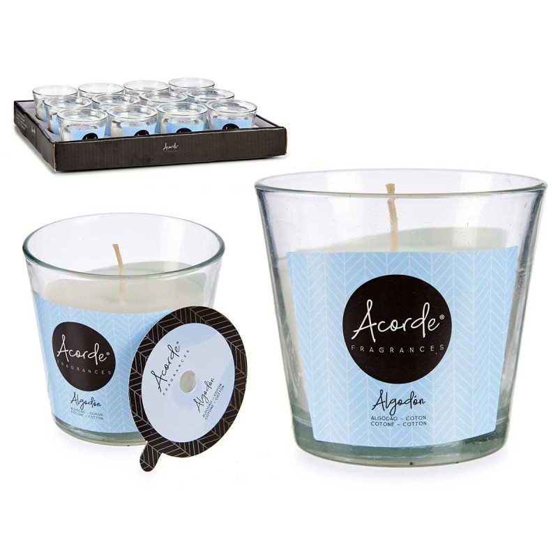 GLASS CANDLE COTTON FRESH 28H
