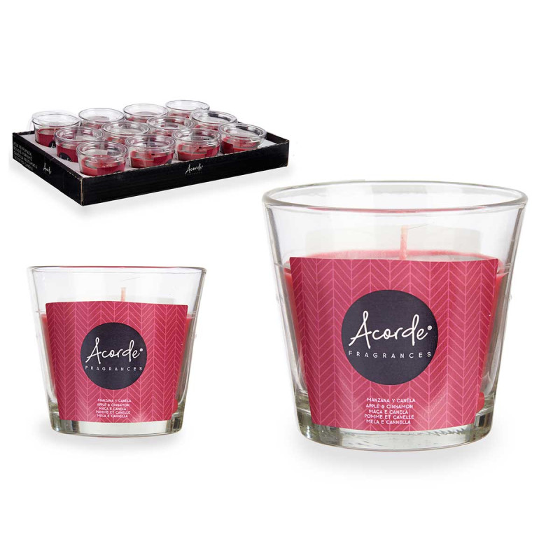BOUGIE VERRE POMME ET CANELLE 28 H