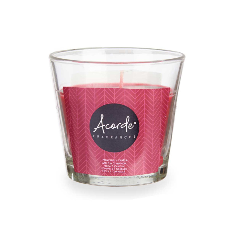 BOUGIE VERRE POMME ET CANELLE 28 H