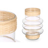 PORTACANDELA CERCHI PICC VETRO RATTAN