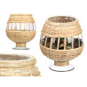 SUPORTE VELA VIDRO RATTAN PEQ