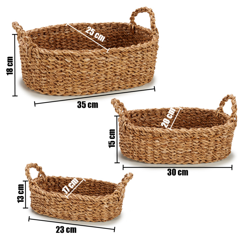 SET 3 CESTI MANICO OVALI