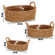 SET 3 OVAL BASKETS WITH HANDLE