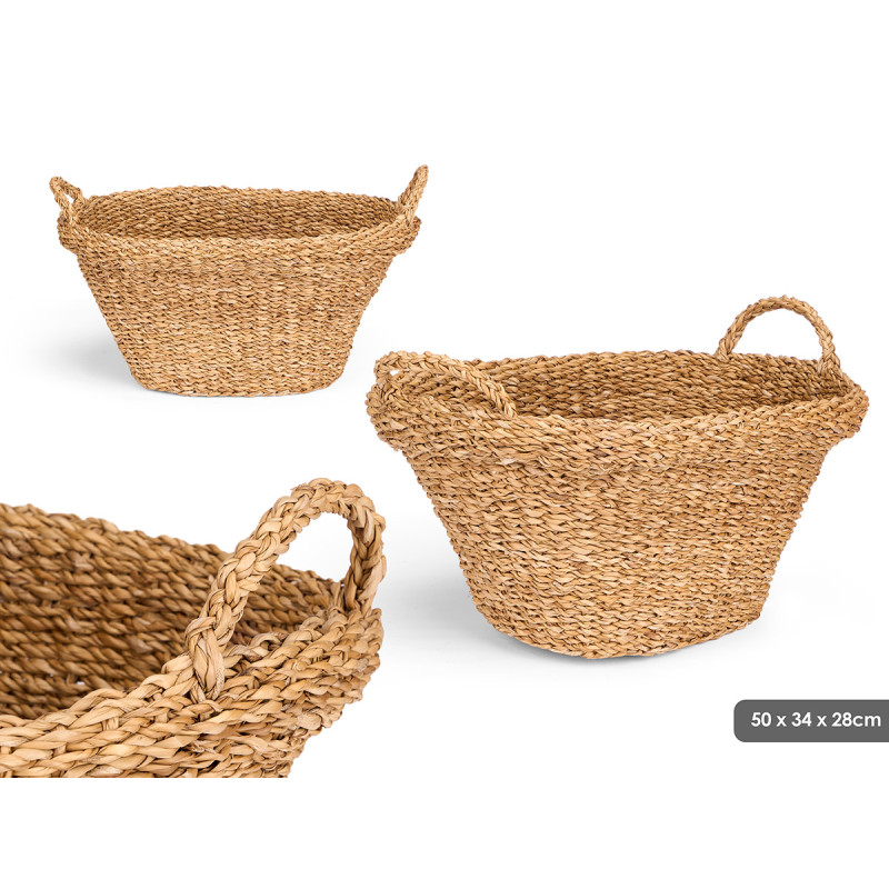 MED OVAL BASKET WITH HANDLE