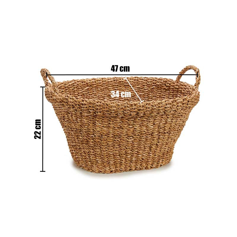 MED OVAL BASKET WITH HANDLE