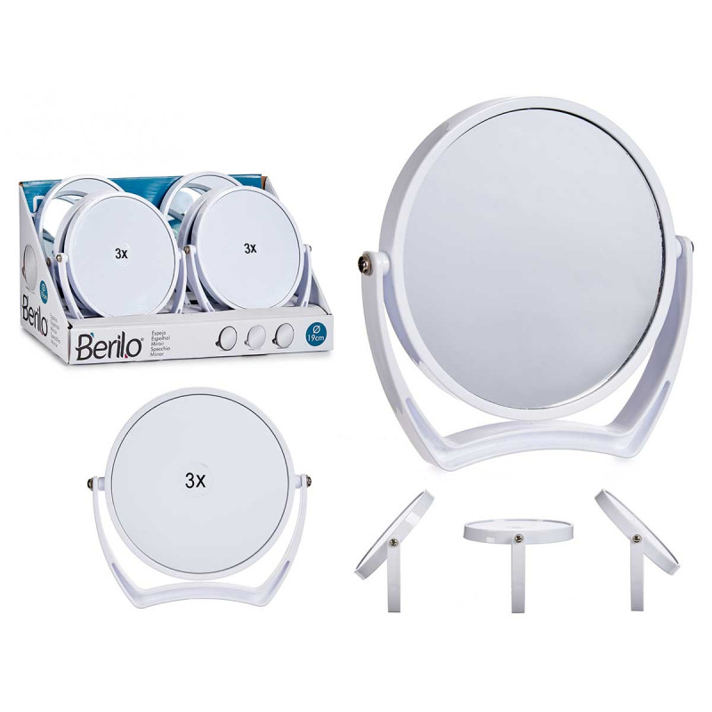 SPECCHIO PLASTICA ROTONDO BIANCO