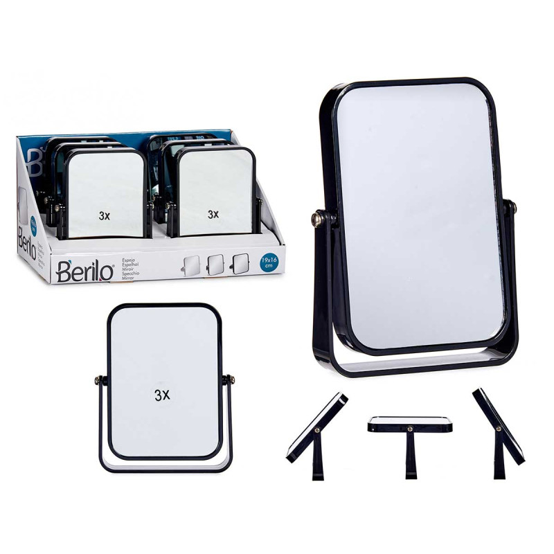 BLACK PLASTIC MIRROR SQUARE