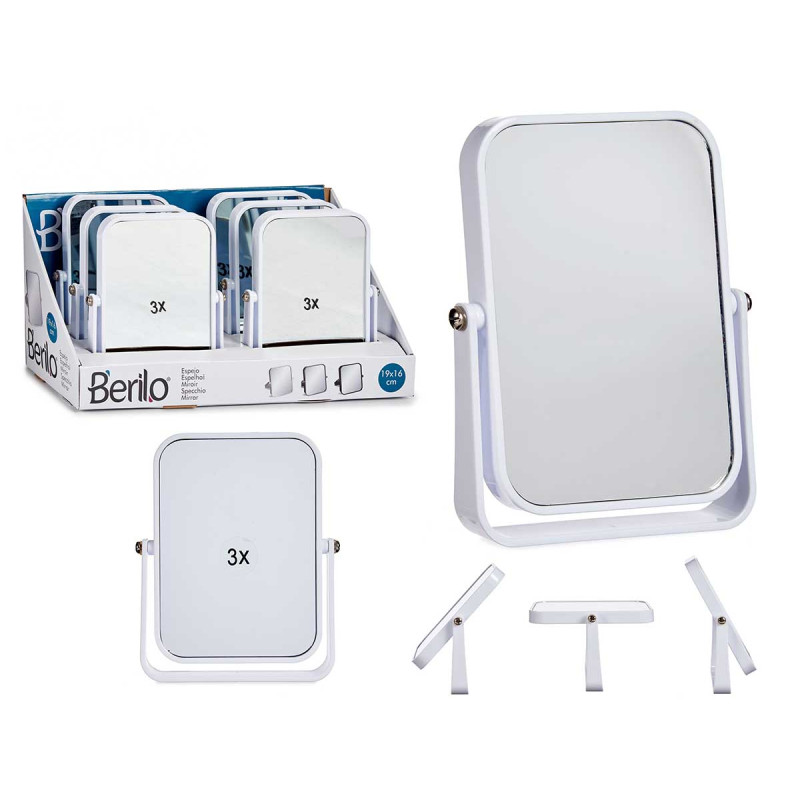 SPECCHIO PLASTICA QUADRATO BIANCO