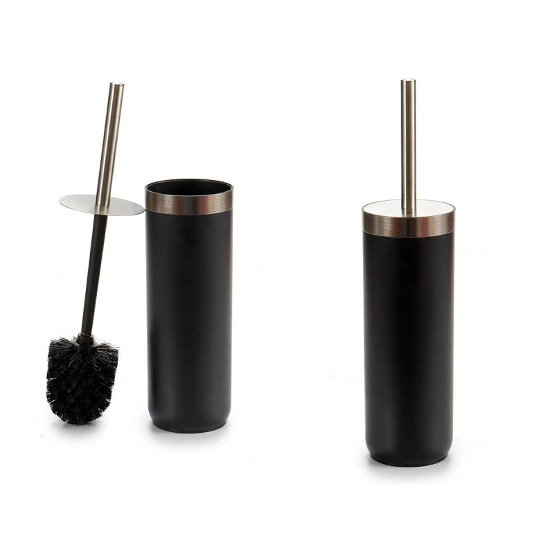 PORTE-BALAI DE TOILETTE NOIR ARGENTÉ
