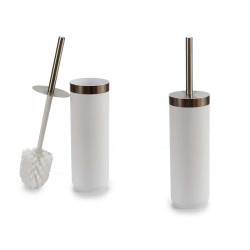 PORTE-BALAI DE TOILETTE BLANC ARGENTÉ