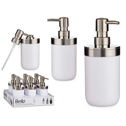 DOSIFICADOR PLATEADO BLANCO 350ML