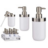 DOSIFICADOR PLATEADO BLANCO 350ML