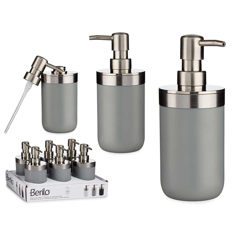 SILVER GREY SOAP DISPENSER 350ML