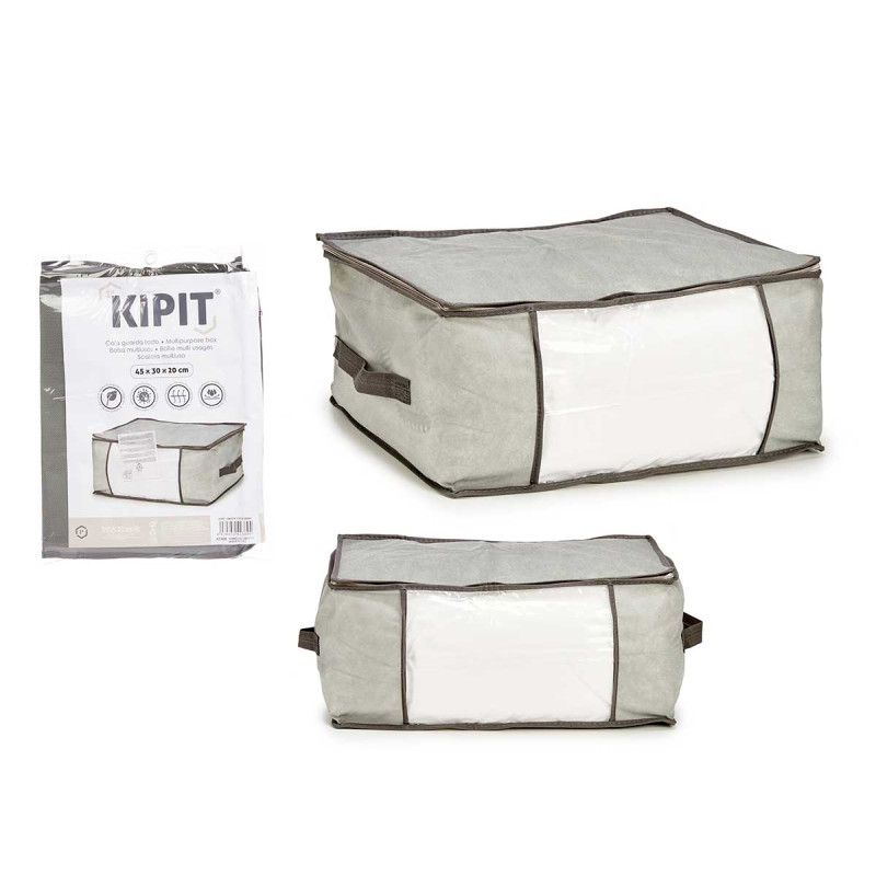 CAIXA GUARDA ROUPA CINZA 45X30X20CM