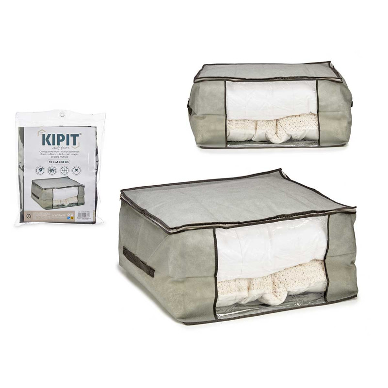 CAIXA GUARDA ROUPA CINZA 60X45X30CM
