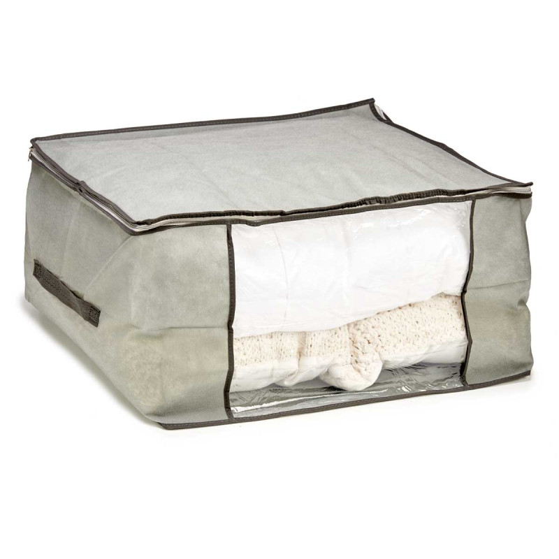 CAIXA GUARDA ROUPA CINZA 60X45X30CM