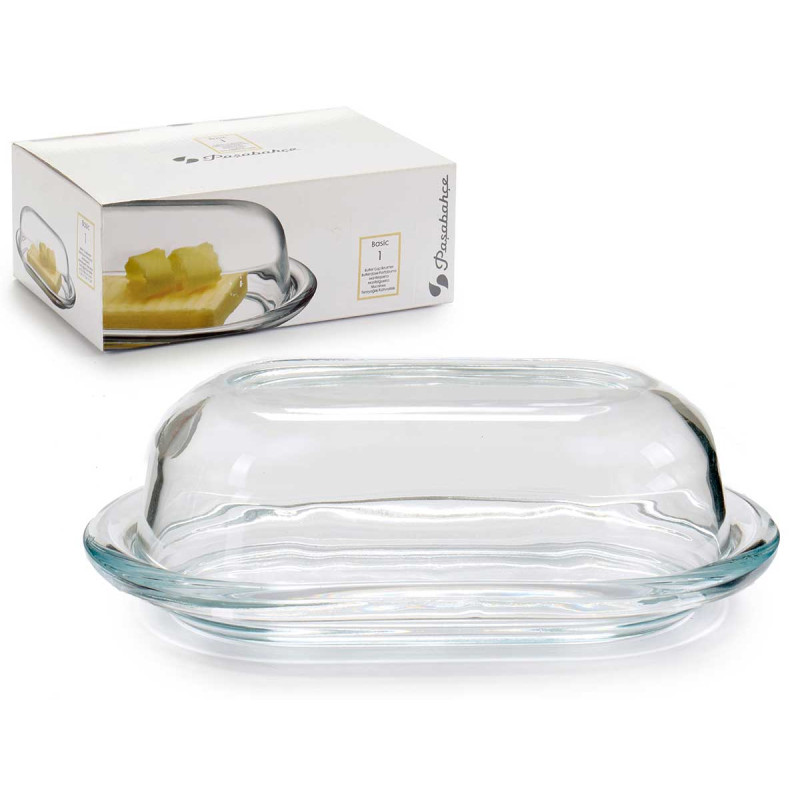 GLASS BUTTERDISH WITH LID BASIC