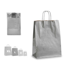 BORSA CARTA ARGENTO KRAFT MEDIA