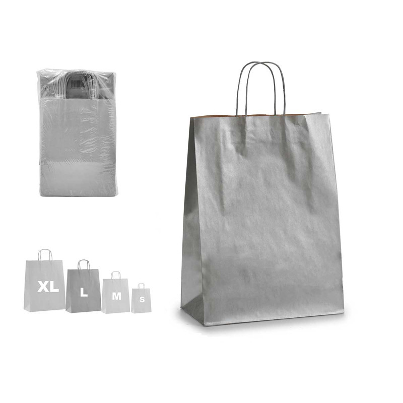 BORSA CARTA ARGENTO KRAFT MEDIA