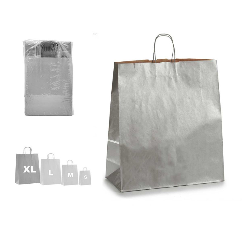 BORSA CARTA ARGENTO KRAFT GRANDE