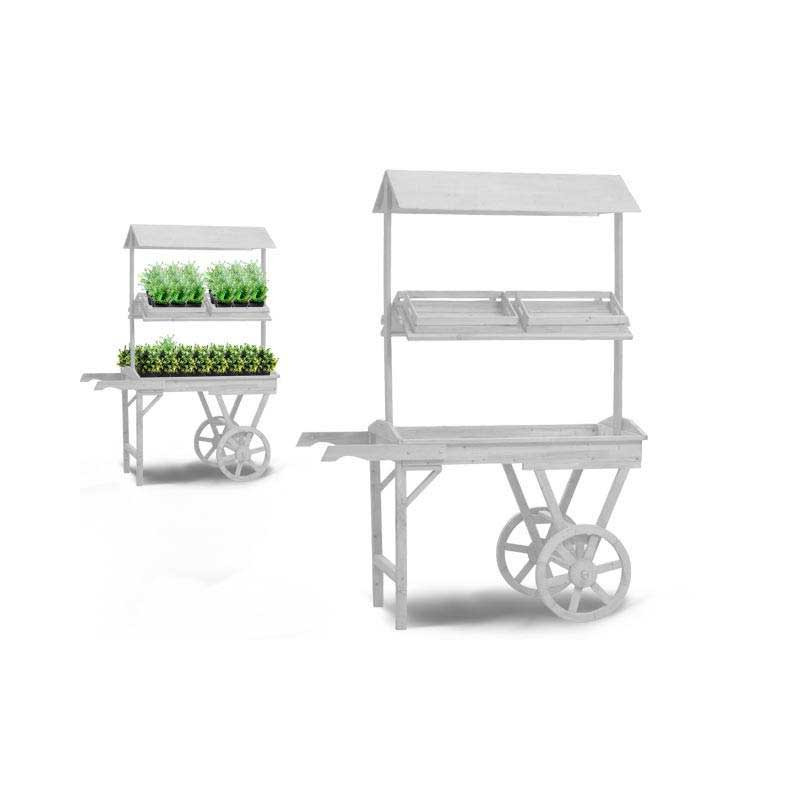 WHITE WOODEN EXHIBITOR 4 DRAWERS & ROOF