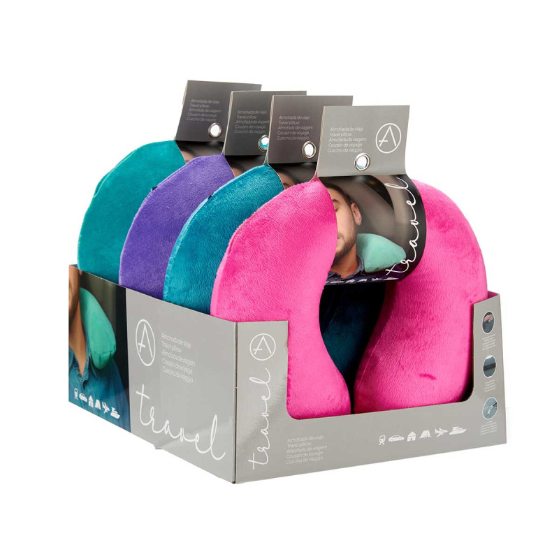 MEMORY FOAM TRAVEL PILLOW MIX 4 COL