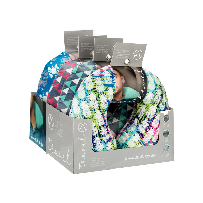 MEMORY FOAM TRAVEL PILLOW DECO MIX 4 COL
