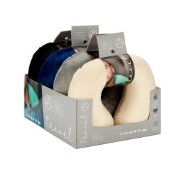 MEMORY FOAM TRAVEL PILLOW DARK COL MIX4