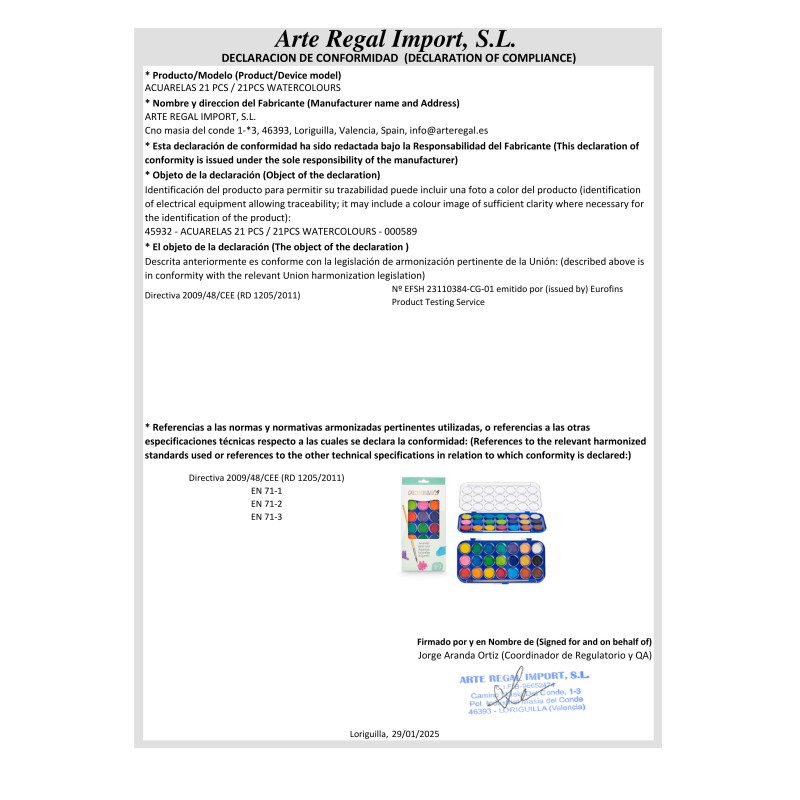 ACUARELAS 21 PCS
